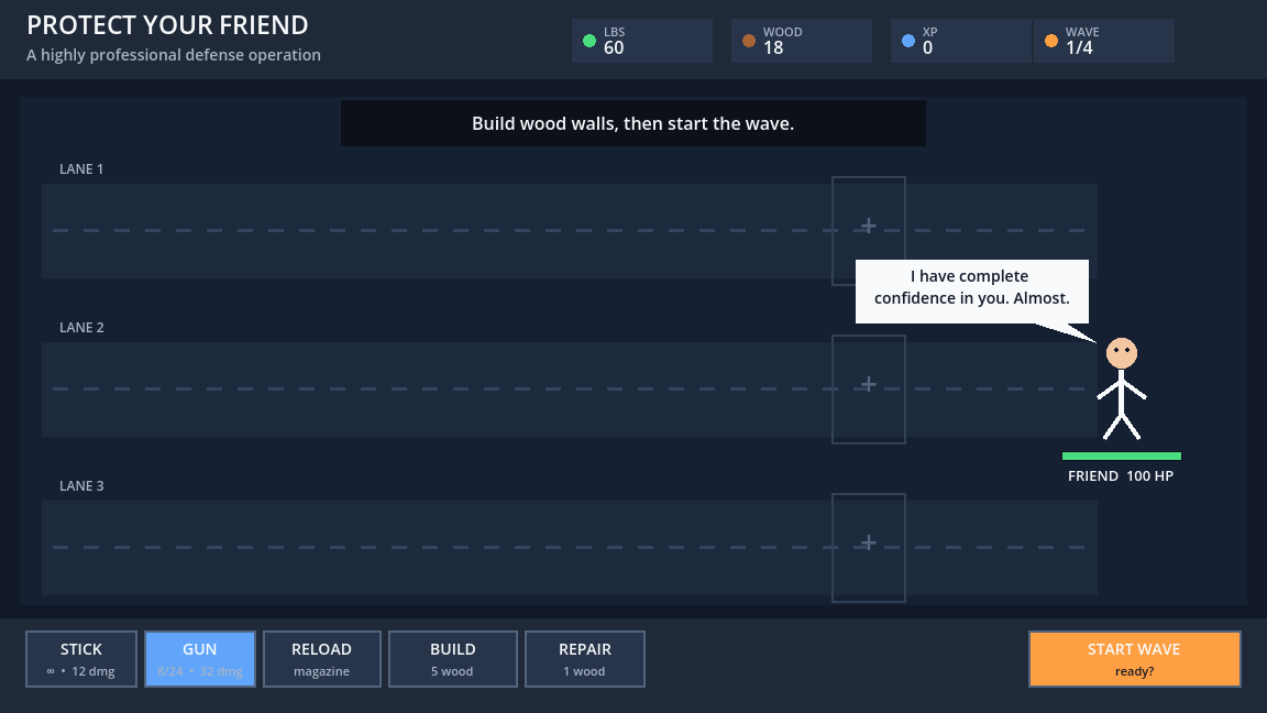 Protect Your Friend browser game